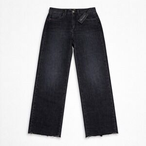 NWT Veronica Beard Dylan Luxury High Rise Straight Leg Jean Washed Black Size 28